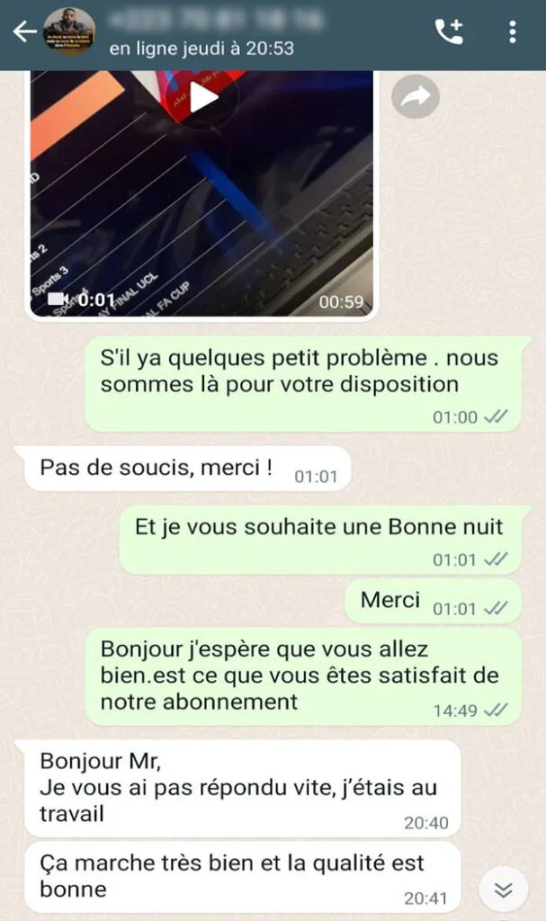 Témoignage client IPTV Foot