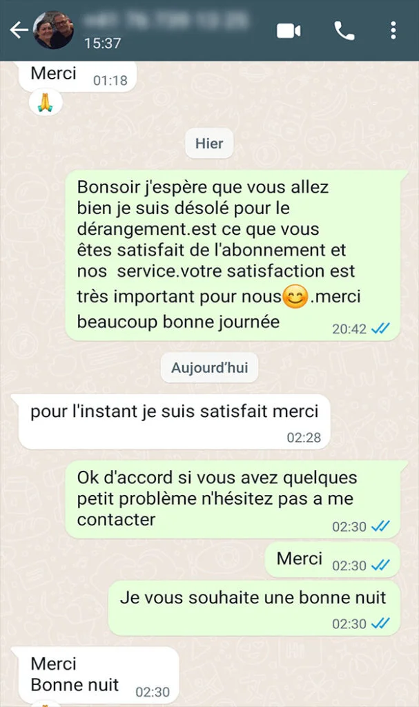 Témoignage client IPTV Foot